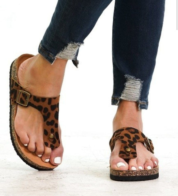 Leopard Thong Style Slip On