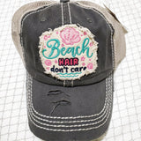 Beach Hair, Don't Care Baseball Distressed Baseball Cap