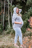 Side Ruched Maternity Hoodie