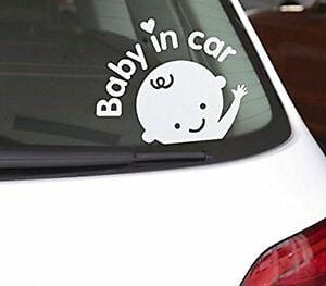 Baby in car decal